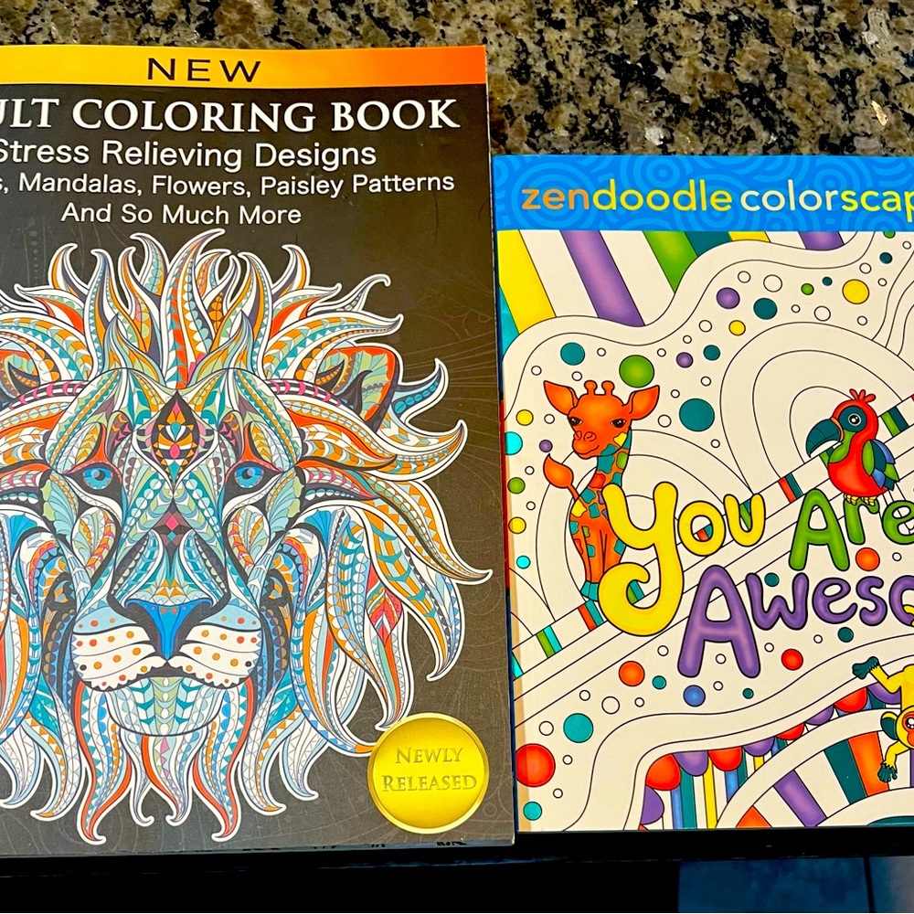 2 new adult coloring books
